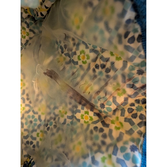 Vera Bradley Capri Blue Quilted Cosmetic Makeup Bag Zip Case Floral Travel Lined - Picture 3 of 5